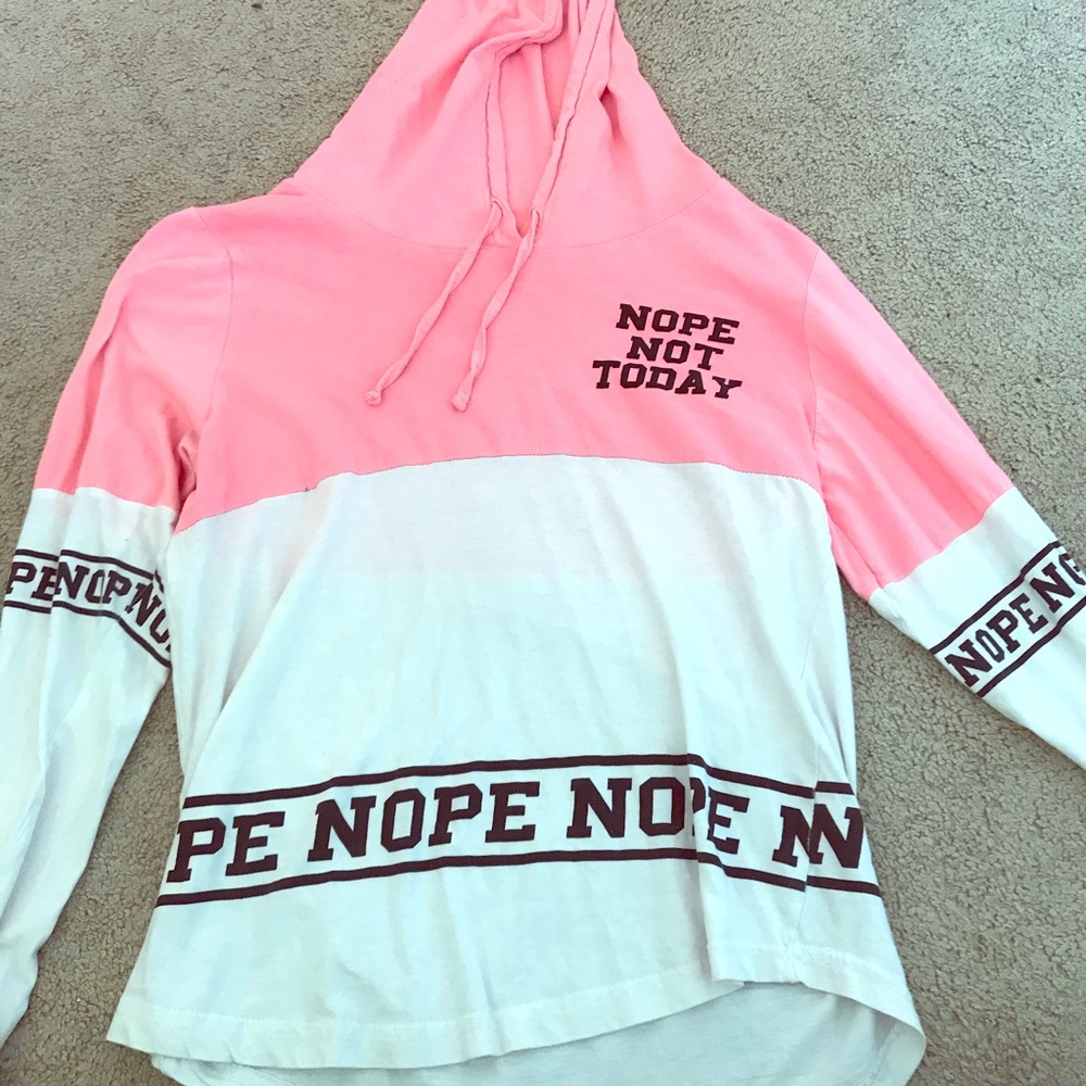 Pink and white long sleeve shirt
